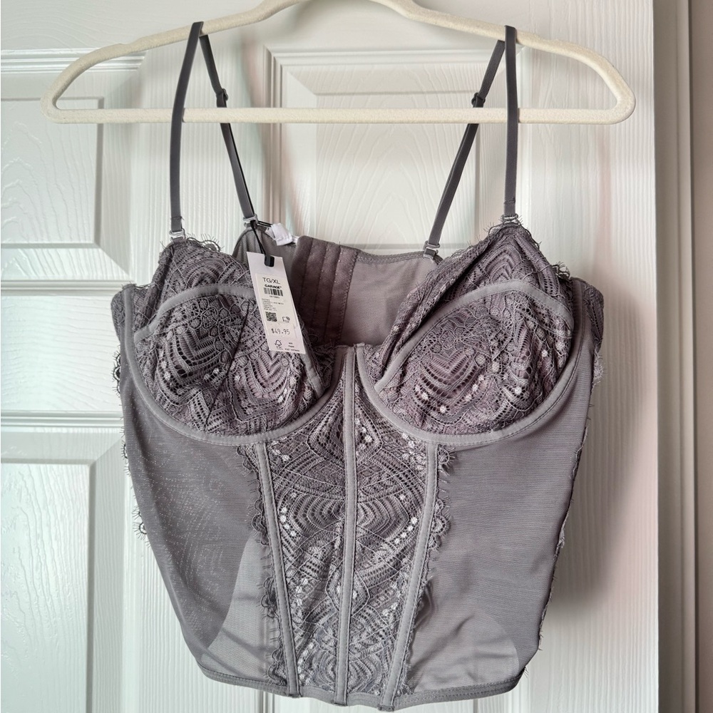 Garage Chrishell Lace Mesh Corset Top